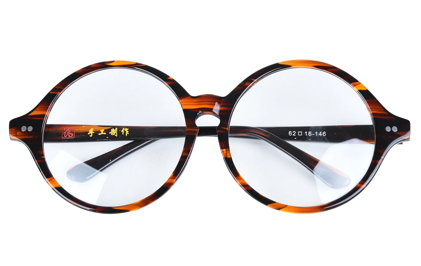 Agstum 40mm - 61mm HANDMADE Vintage Round Glasses Tortoise Optical Eyeglasses 2