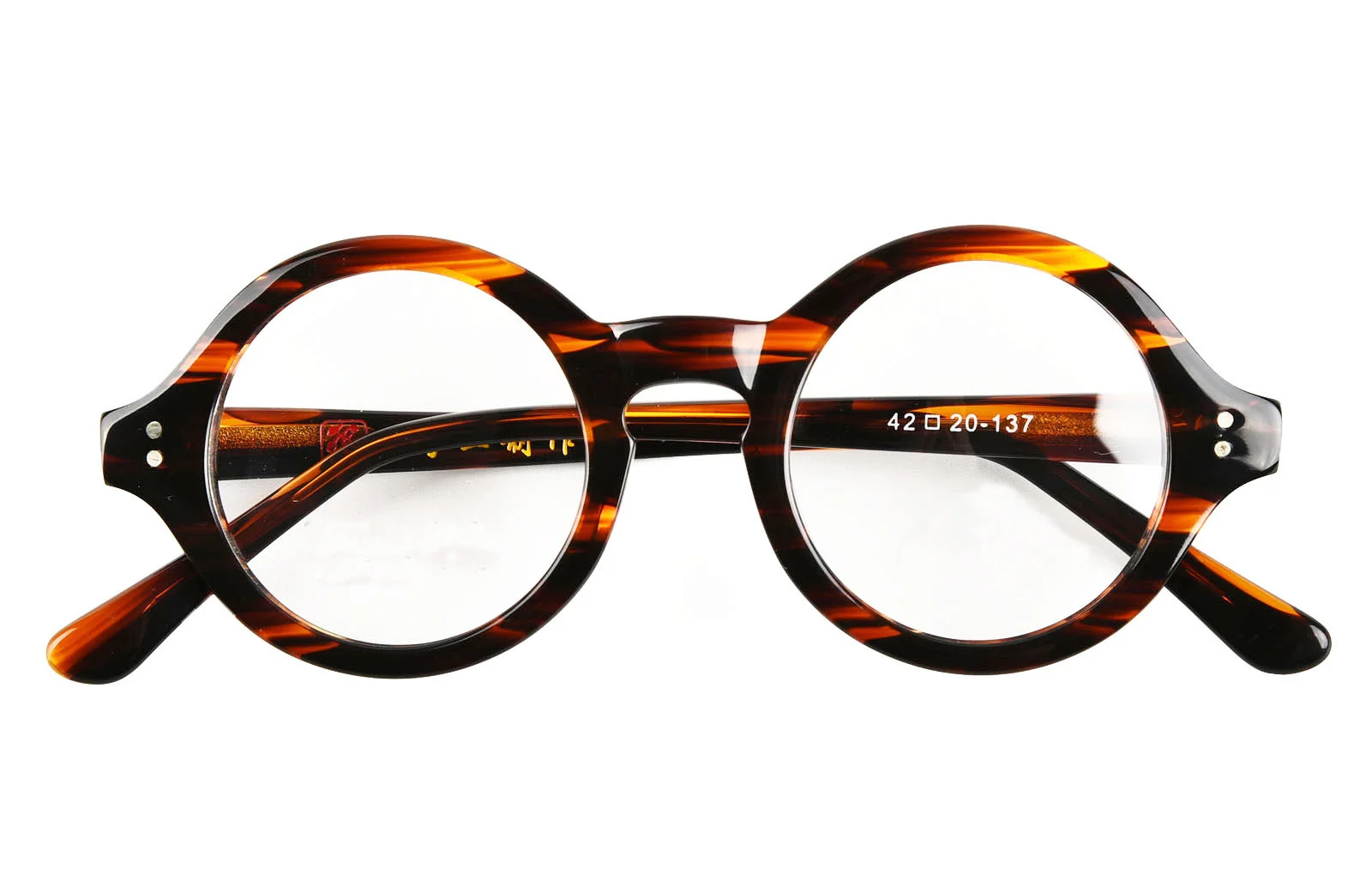 Agstum 40mm - 61mm HANDMADE Vintage Round Glasses Tortoise Optical Eyeglasses 3