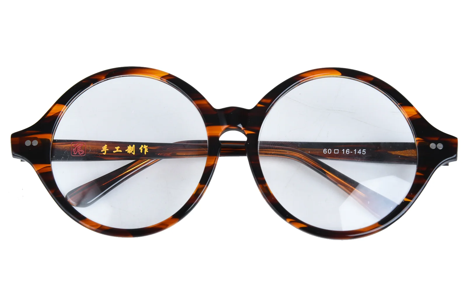 Agstum 40mm - 61mm HANDMADE Vintage Round Glasses Tortoise Optical Eyeglasses 4