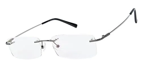 Agstum Blue Light Blocking Glasses - Flexible Rimless Titanium Alloy Eyeglasses Frames Clear Lens