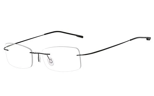 Agstum Mens Womens Titanium Alloy Flexible Rimless Frame Optical Eyeglasses 51mm