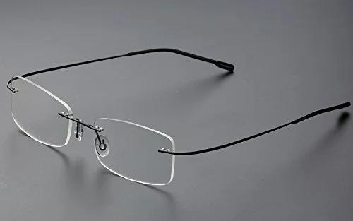 Agstum Mens Womens Titanium Alloy Flexible Rimless Frame Optical Eyeglasses 51mm 3