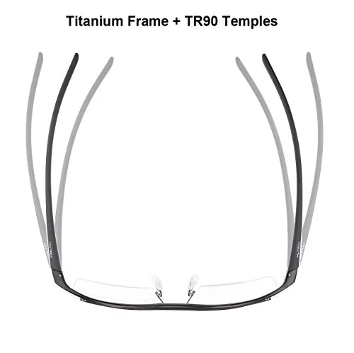 Agstum Pure Titanium Half Rimless Business Glasses Frame Eyeglasses Clear Lens 4