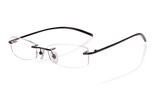 Agstum Pure Titanium Lightweight Rimless Frame Optical Eyeglasses