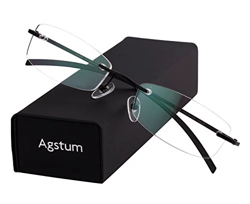Agstum Pure Titanium Lightweight Rimless Frame Optical Eyeglasses 4