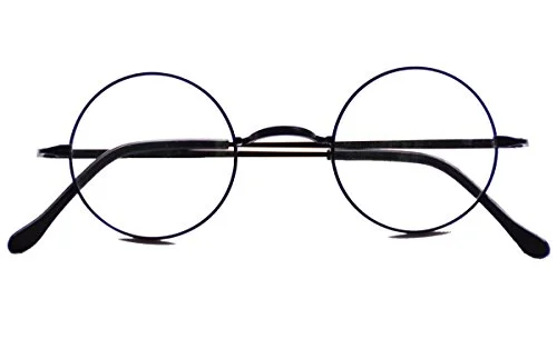 Agstum Pure Titanium Retro Round Eyeglasses Frame without Nose Pads Black, 42mm