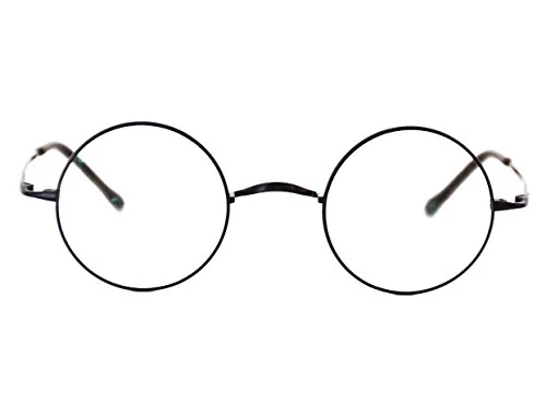 Agstum Pure Titanium Retro Round Eyeglasses Frame without Nose Pads Black, 42mm 3