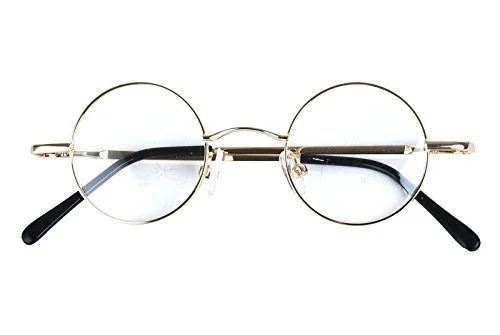 Agstum Small Round Non-Prescription Eyeglasses Frame Clear Lens 38mm (X-small Size) (Black, Non-Prescription Clear Lens) 2