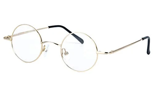 Agstum Small Round Non-Prescription Eyeglasses Frame Clear Lens 38mm (X-small Size) (Black, Non-Prescription Clear Lens) 3