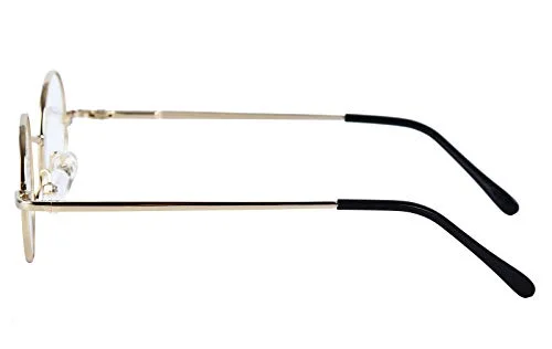 Agstum Small Round Non-Prescription Eyeglasses Frame Clear Lens 38mm (X-small Size) (Black, Non-Prescription Clear Lens) 4