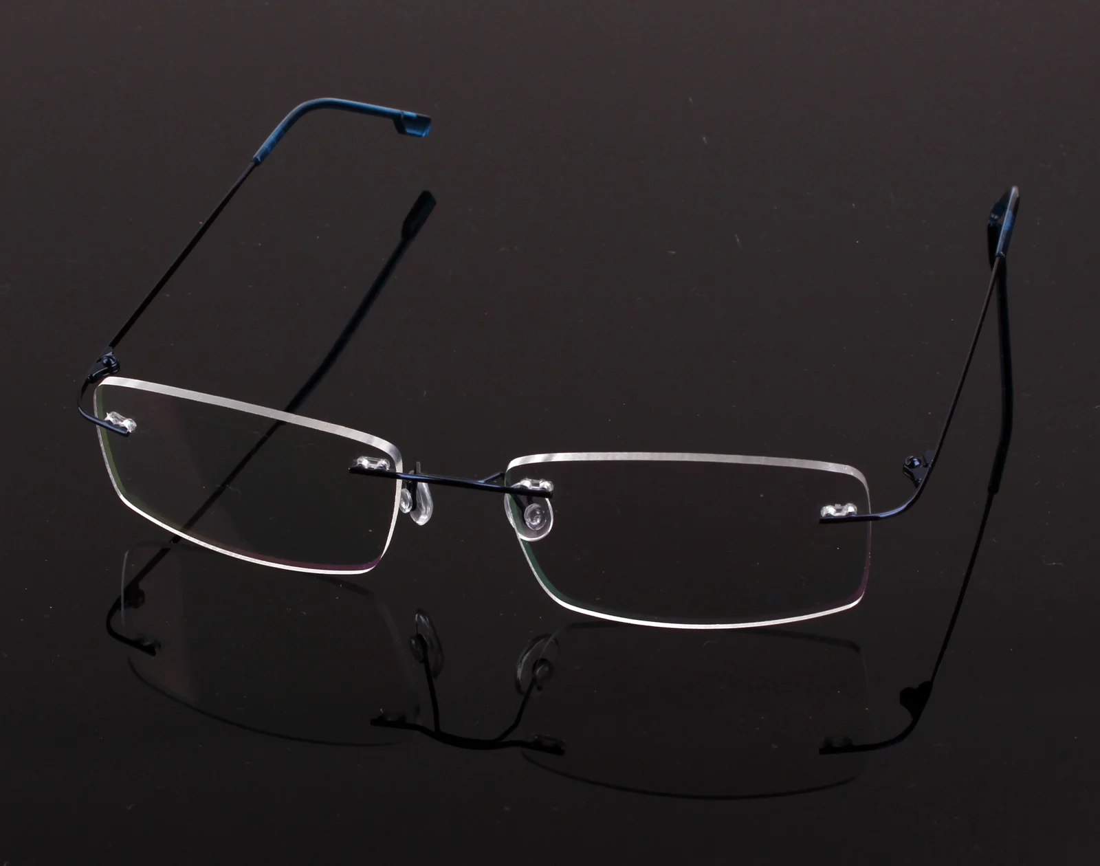 Agstum Titanium Alloy Flexible Men Rimless Hinged Frame Prescription Eyeglasses 2