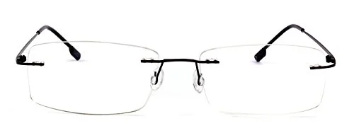 Agstum Titanium Alloy Flexible Rimless Hinged Frame Optical Eyeglasses Frames