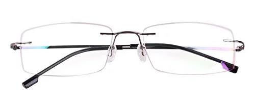 Agstum Titanium Alloy Flexible Rimless Hinged Frame Optical Eyeglasses Frames 2