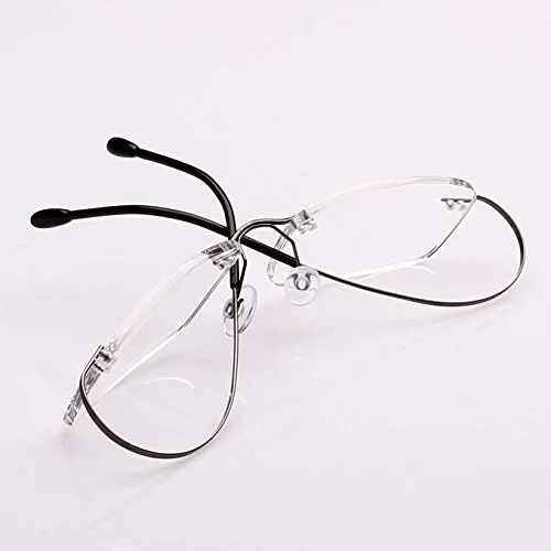 Agstum Titanium Rimless Flexible Frame Hingeless Optical Eyeglasses Clear Lens (Gunmetal, Non-Prescription 52mm) 4
