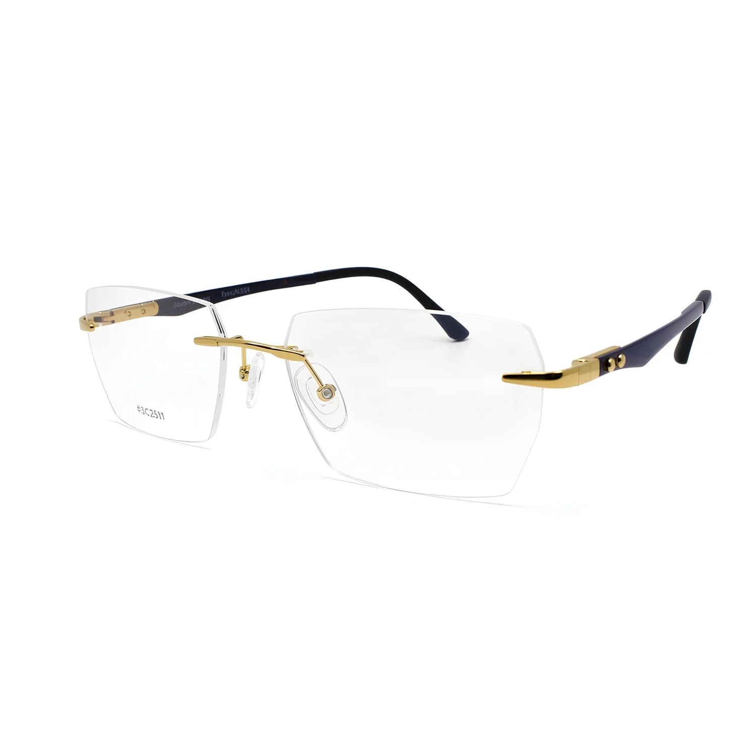 Titanium Eyeglass frames Memory Flexible Rimless Glasses Ultralight 2.5g 2