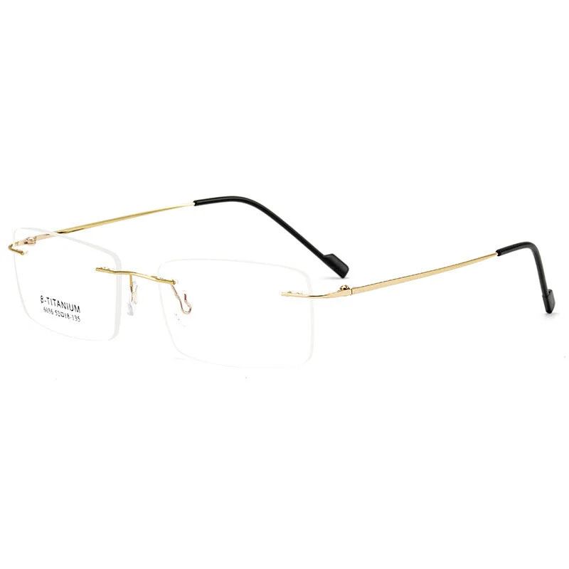 Titanium Eyeglass frames Memory Flexible Rimless Glasses Ultralight 2.5g 4