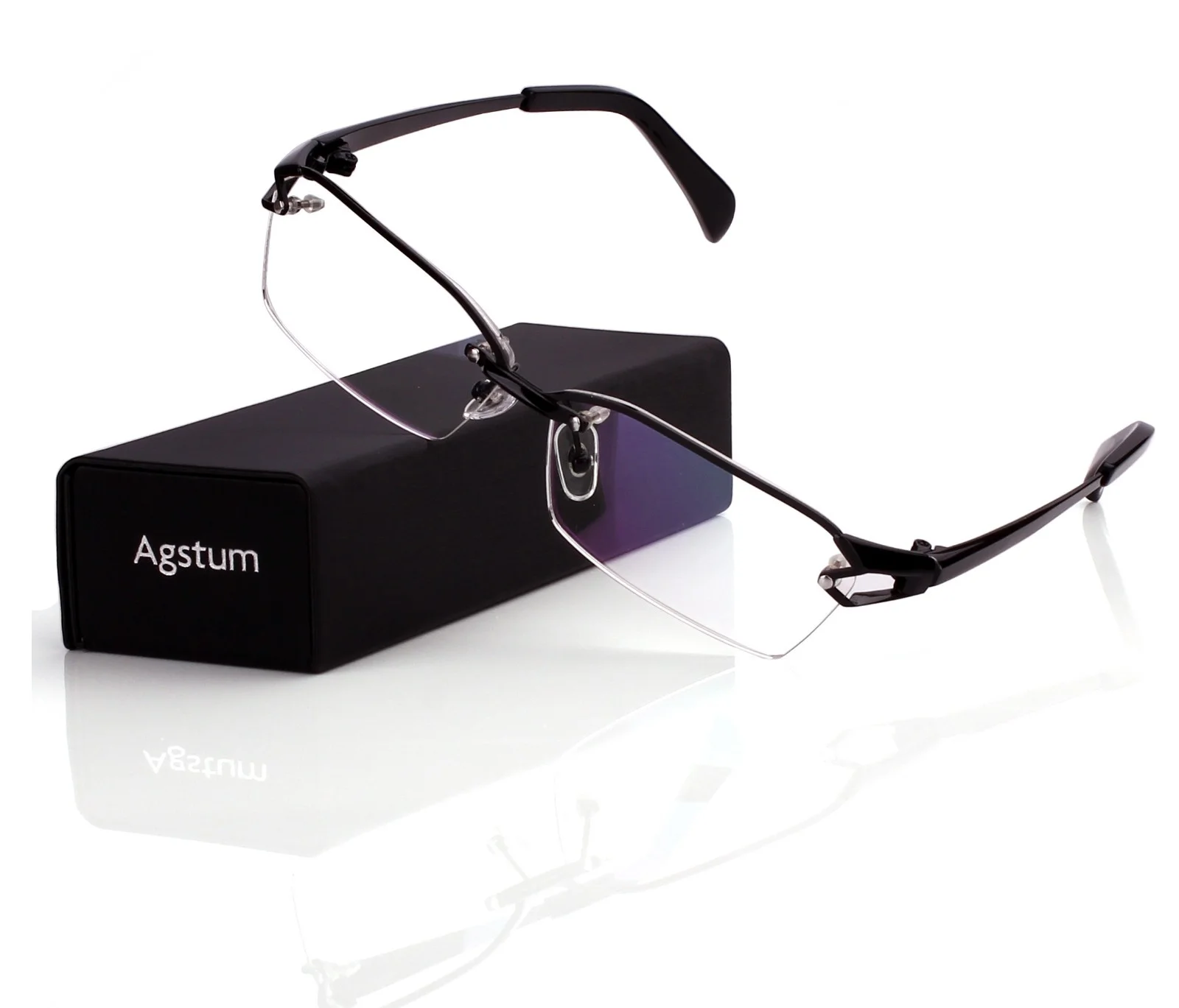 Titanium Nickle Free Half Rimless Business Glasses Frame Optical Eyeglasses Rx 4